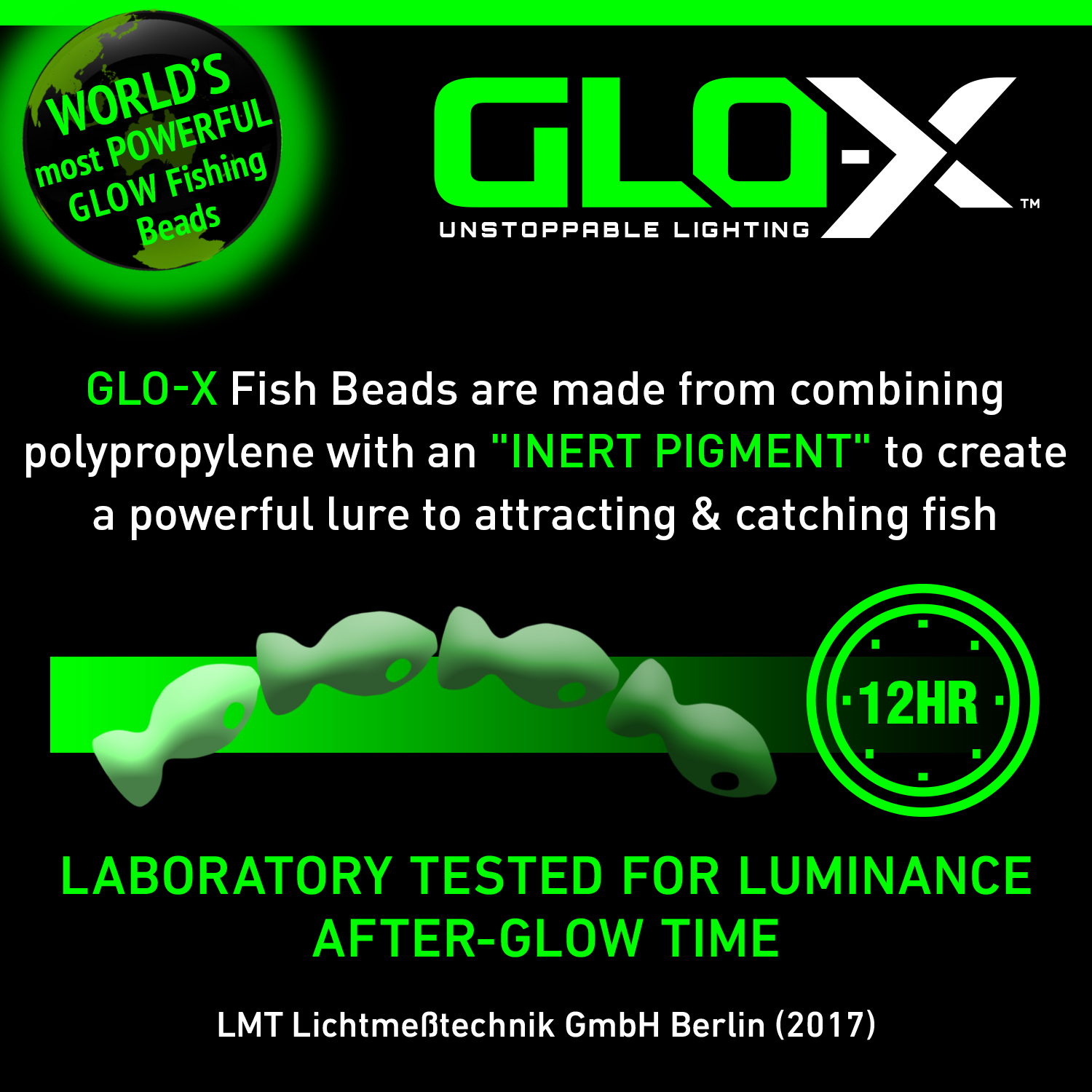 GLO-X Superglow 24 Pcs Soft Fish Bead Attractors With Eyes